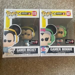 Mickey and Minnie GameStop exclusive Funko pops
